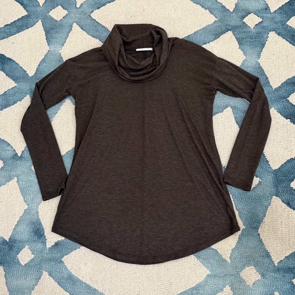 Lush Chocolate Brown Cowl Neck Top - Size S